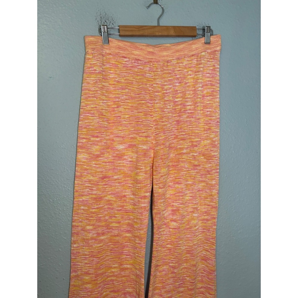 NWT Callahan Knitwear Space Dye Flare Pants Pink Orange Size XL Lounge - Picture 4 of 9